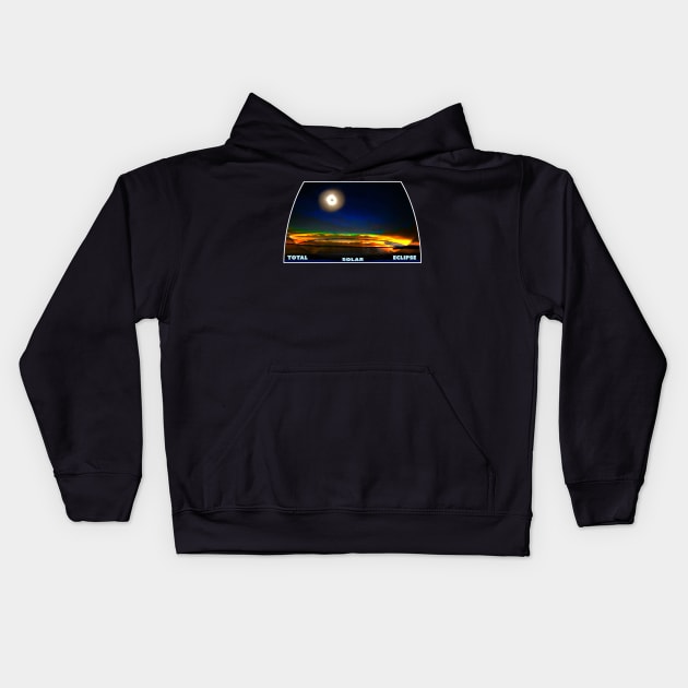 Total Solar Eclipse New England Lake Adirondack Mountains New York Kids Hoodie by Aurora X